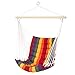Best Choice Products Deluxe Padded Cotton Hammock Hanging Chair Indoor Outdoor Use- Rainbow Multicolor