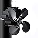 Produktbild Aujelly 4 Flügel Rotorblätter, Stromloser Ventilator Kamin Holzöfen, Ofenventilator Feuerstelle Kaminöfen Ofen Ohne Strom Hitze, Metall, Schwarz, Medium
