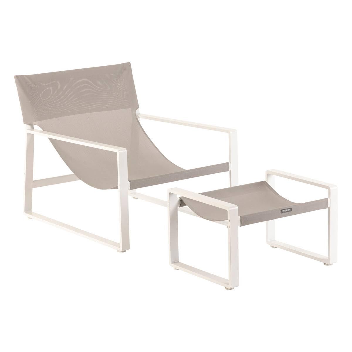 Hespéride - Fauteuil Relax de Jardin Lambinio Blanc en Aluminium en Acier traité en epoxy