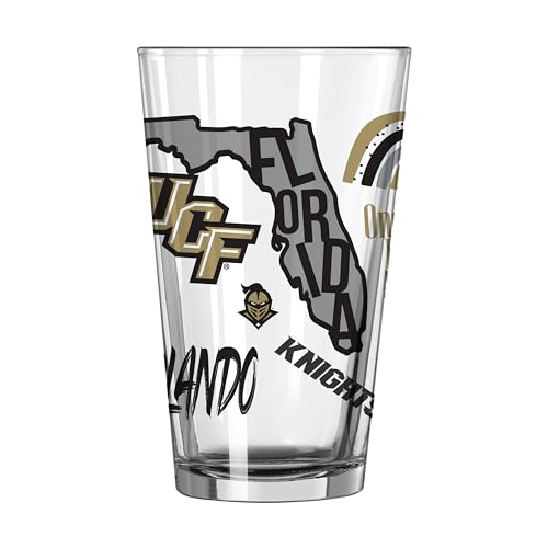 Image of Logo Brands NCAA 16 oz Pint Glass - Durable Glass With Bold Team Color- Chip-Resistant Rim Drinkware For Fans, Tailgates, Home Bars & Everyday Use
