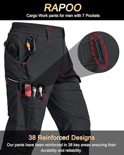 Mens Cargo Pants Ripstop Water Resistant Breathable Tactical Hiking Pants with 7 Pockets - Image 3
