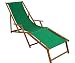 Produktbild Liegestuhl Sonnenliege grün Fußablage Gartenliege Holz Deckchair Strandstuhl Gartenmöbel 10-304 F