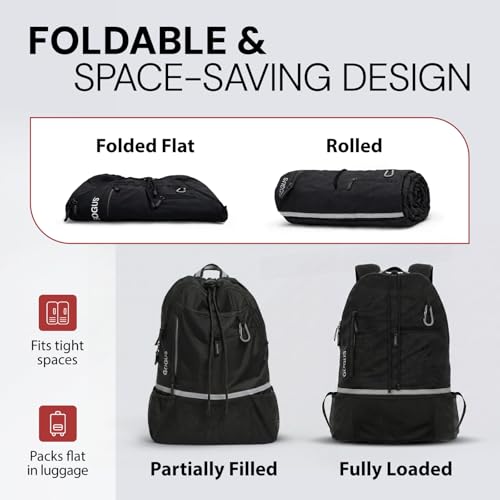 Image of GOGUS Hybrid Gym Backpack for Men & Women with Closure - 18L Sports Backpack with Dual Water Bottle Pockets, Mesh Compartment for Gym, Travel - Water Resistant & Reflective Trim Workout Bag