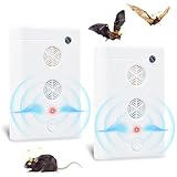 2 Pack Bat Deterrent Plug-in Ultrasonic Bat Repellent...