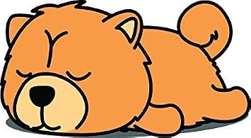 Cute Sleepy Lazy Chow Chow Puppy Dog Cartoon Truck Car Bumper Sticker Vinyl Decal Chowchow 5"