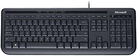 Arriba abaixo view of Microsoft Wired Keyboard