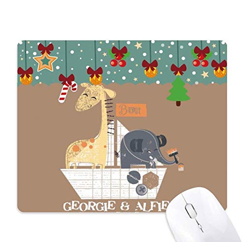 Tapis de souris girafe éléphant marron pour décorer un bureau d'enfant