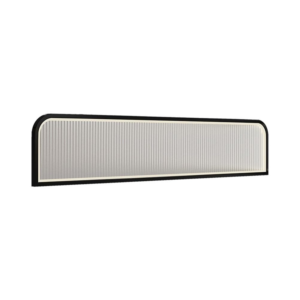KLGFBDC Translucent Striped Glass Divider Panel for Dining Areas - Decorative Restaurant Partition & Aisle Countertop Separator (Black-A, 80x35cm) - Elegant Space Solution