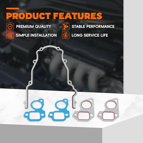 Image of GoaMotors Timing Cover Gasket Seal TCS45993 Water Pump Gaskets Main Seal Fits for GM for Chevrolet LS Series LS1 LS2 LS3 LS6 LQ9 LQ4 Vortec 4.8 5.3 5.7 6.0 for Pontiac G82 for Cadillac CTS