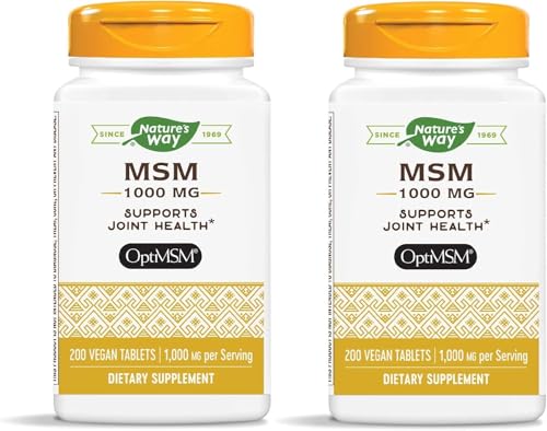 Nature's Way MSM 1000 mg - Joint Health Supplement* - With Methylsulfonylmethane - Gluten-Free & Vegan - 200 Tablets (Pack of 2)