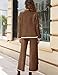 Tanming Women's 2 Piece Outfits Long Sleeve Knit Sweater Top Wide Leg Pants Lounge Sets Tracksuits (Brown-XL)