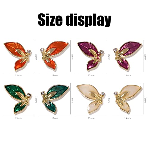 Danneasy 16Pcs Butterfly Wings Nail Charms 3D Gold Nail Jewels Metallic Nail Art Charms Nail Rhinestones Gems Nail Design Nail Art Decoration Nail Jewelry For Acrylic Nails Diy Craft #TOP7
