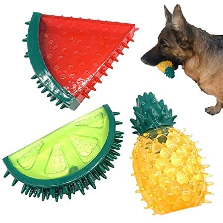 Woofy Dog Squeaky Toys Value Set Non-Toxic Dog Squeaky Balls for Dogs Toss Fetch Toys for Dogs TPR Rubber Puppy Toys Spikey Dog Chew Toys for Small Medium Dogs Pet Toys for Puppy (3 Pack Fruit) (B0B18MW3TN) Amazon Price History, Amazon Price Tracker