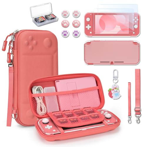 Younik Étui Switch Lite, Pochette Switch Lite 14 en 1 avec Étui de Transport, Coque Switch Lite transparent, Étui pour Cartes de Jeu, 2 Protecteurs...
