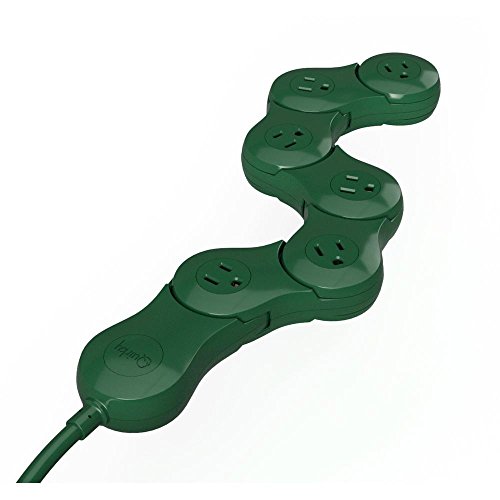Quirky Pivot Power 6 Outlet Flexible Power Strip Dark Green