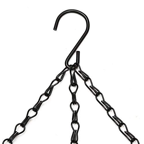 Mr. Carve Hanging Basket Replacement Chains for Planters and Pots | 14 Inches Black Powder Coated for Extra Durability | Pack of 5 - Image 3 thumbnail