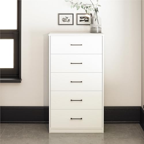 REALROOMS EZ Build Pearson Tall 5-Drawer Dresser, White