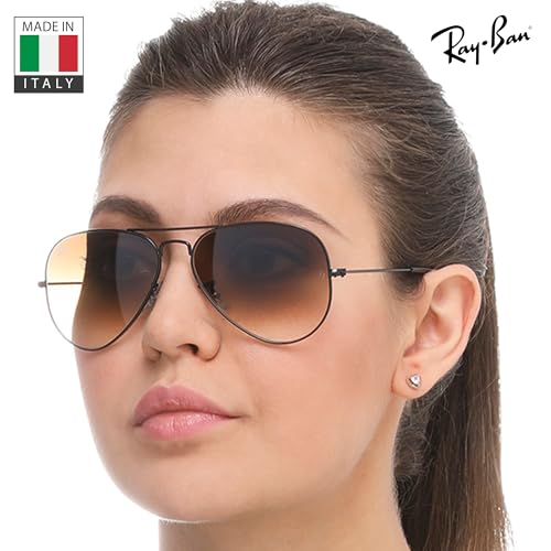 Image of Ray-Ban RB3025 AVIATOR GRADIENT Pilot Shaped Sunglasses for Men & Women with Official RAYBAN Eyewear Kit