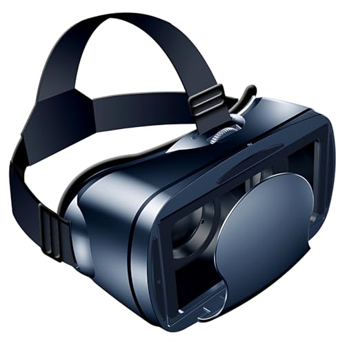 Gafas de realidad virtual 3D, cabeza de correa ajustable, compatible con 5-7 pulgadas, lentes antiluz azul, visor envolvente de gran angular de 120°, juegos ideales y aplicaciones VR