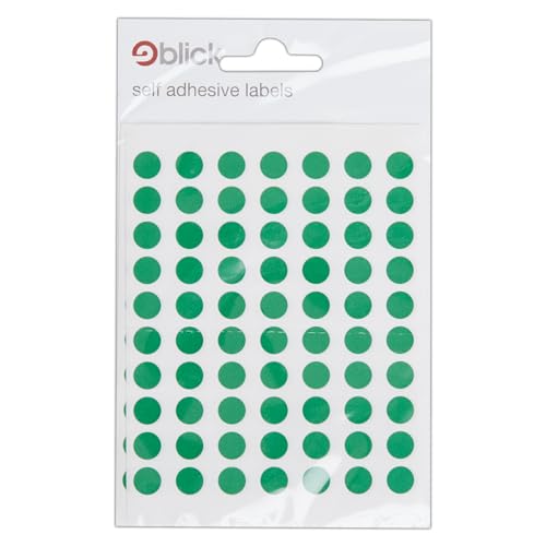 Blick Lot de 490 étiquettes autocollantes vertes, pois colorés, cercles, 8 mm, 490 étiquettes pour la maison, le bureau, la famille, l'école, l'organisation du calendrier des vacances, planificateur,
