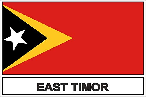 Akachafactory Autocollant Sticker Drapeau TL Timor Oriental