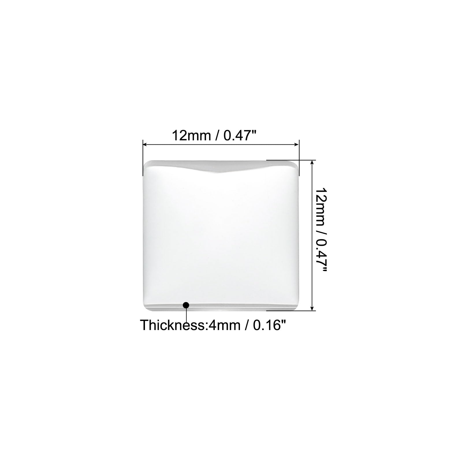 PATIKIL Transparent Glass Cabochons, 60Pcs 12x12mm Square Shaped Glass Dome Tiles for Photo Pendant Jewelry Making Clear - Image 2
