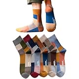 [OkYiLi] 靴下 メンズ【抗菌・防臭・吸汗】綿 中厚手 春秋冬用 スポーツ吸汗 7足セット 24-28cm プリント柄 アウトドアソックス ファッションカジュアルスタイル