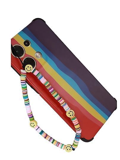 Image of Stylish Smiley Colorful Beaded Phone Charm| made with colorful beads yellow color smileys