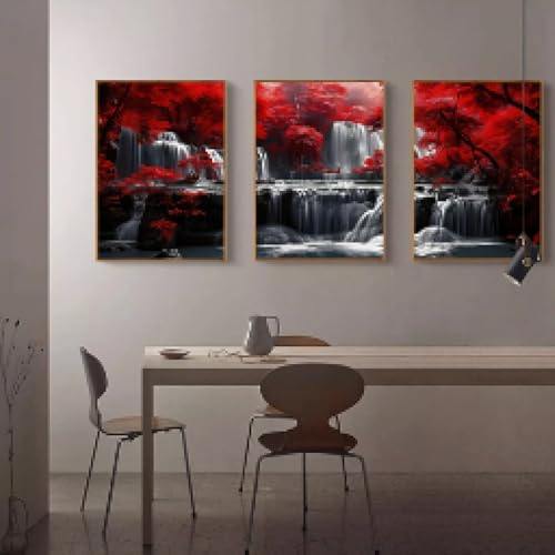 Affiches d'art de Maple Falls style chinois impression sur toile décoration murale salon