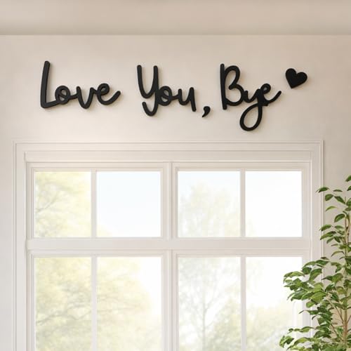Wooden Love You Bye Sign 3D Wall Decor Letters for Entryway Above Door Farmhouse Boho Home Decor for Hallway Bedroom Meaningful Gift