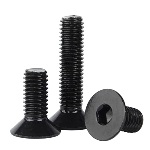 MACHSWON 10 PCS Hex Head Screw Bolts M2.5 * 16mm 304 Stainless Steel DIN7991 Hex Tap Bolts Countersunk Full Flat Head Socket Thread Hexagon Screws Black - Image 4