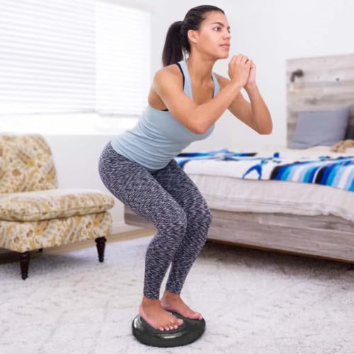 Image of ProsourceFit Core Balance Disc Trainer, 14 inch Diameter with Pump for Fitness, Balance Training, or Seating; Wobble Board for Core Stability; Flexible Floor Cushions