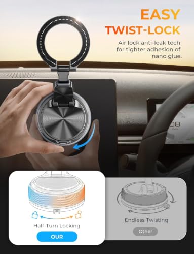 Image of RIGGEAR 2 in 1 Detachable Magnetic Car Phone Holder, Car Mount for MagSafe