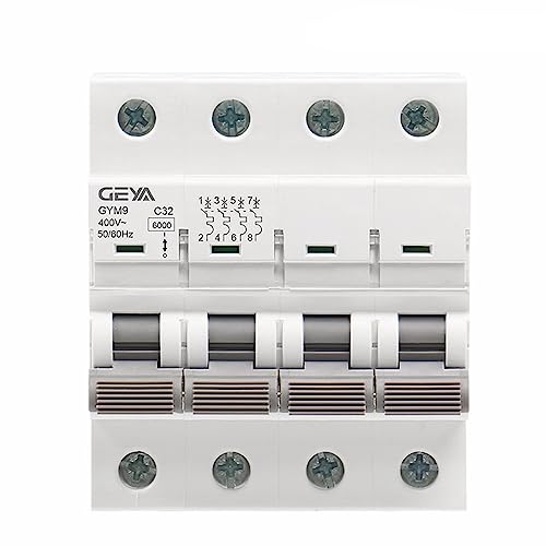 Disjoncteur miniature 6KA rail DIN type CA calibre 50A quatre pôles