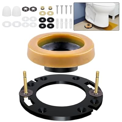 boeemi Toilet Flange Repair Kit with Wax Ring for Toilets Install or Leaking Toilet Wax Ring Replacement Kit Include Mounting Hardware Fits 3-inch or 4-inch Waste Lines