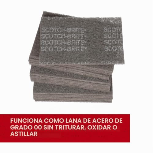 Scotch-Brite 7448 almohadilla ultra fina de carburo de silicio para satinado sin rayas 6x9 4