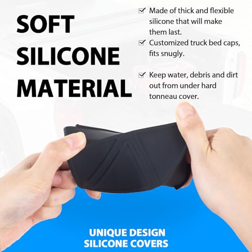 TOPINSTALL 2025 Upgraded Silicone Covers Compatible with 2023-2026 Chevy Colorado/GMC Canyon Accessories, Stylish Look Rear Bed Rail Stake Pocket Plugs Hole Caps Won't Pop Out (2PCS)