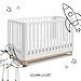Storkcraft Santos 3-in-1 Convertible Crib (White with Natural) – GREENGUARD Gold Certified, Fits Standard Crib Mattress, Converts to Toddler Bed, Modern Style, Rounded Designer Details