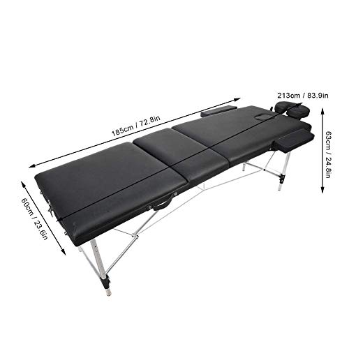 Massageliege, klappbar, 3 Abschnitte, professionelle Massageliege mit Rahmen aus Eisen, höhenverstellbar, Massagetisch für die Massage Spa Tattoo Gesichtspflege - Image 5