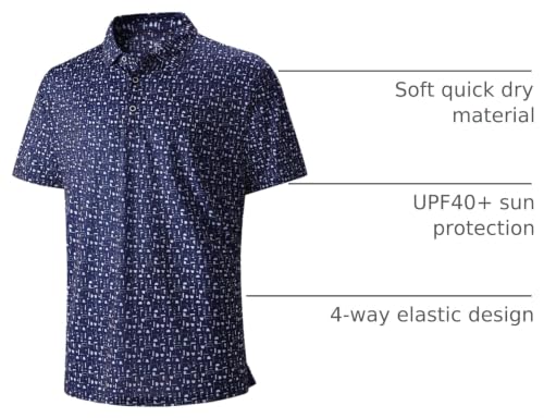 Image of Damipow Premium Golf Shirts for Men Dry Fit Performance Polo Short Sleeve Collared Shirt