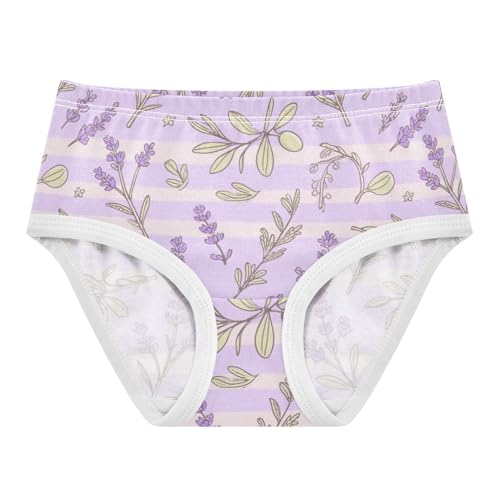 SyXIOP Girls'Cotton Hipster - Bragas de entrenamiento para niñas, color lavanda y morado, Preciosas rayas lavanda y morado oliva, 3 Years