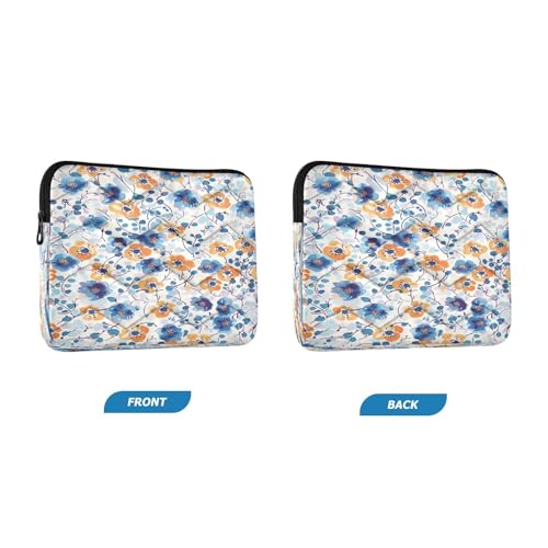 Funda para portátil 13-14 pulgadas con flores acuarela naranja miniatura 2
