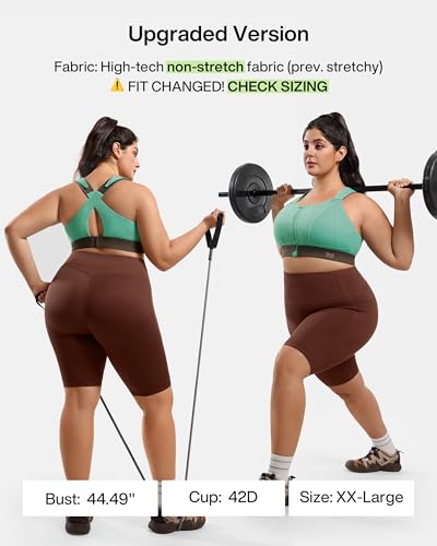 Image of High Impact Sports Bras for Women Adjustable Zip Front Plus Size Workout Bra Full Coverage Removable Padded Running