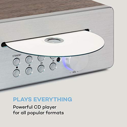 auna Silver Star Chef Küchenradio, Unterbauradio, 10W RMS / 20W max, CD-Player, Bluetooth-Funktion, Radio: Internet/DAB+/UKW, 2,4" TFT Farbdisplay, USB-Port, AUX-Eingang, Silber – Bild 4