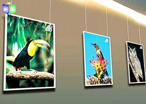 HKSIGN A3 Wall Mounted White color Aluminum Snap Clip Frame Advertising Display Led Light Box Sign [Energy Class A+++]