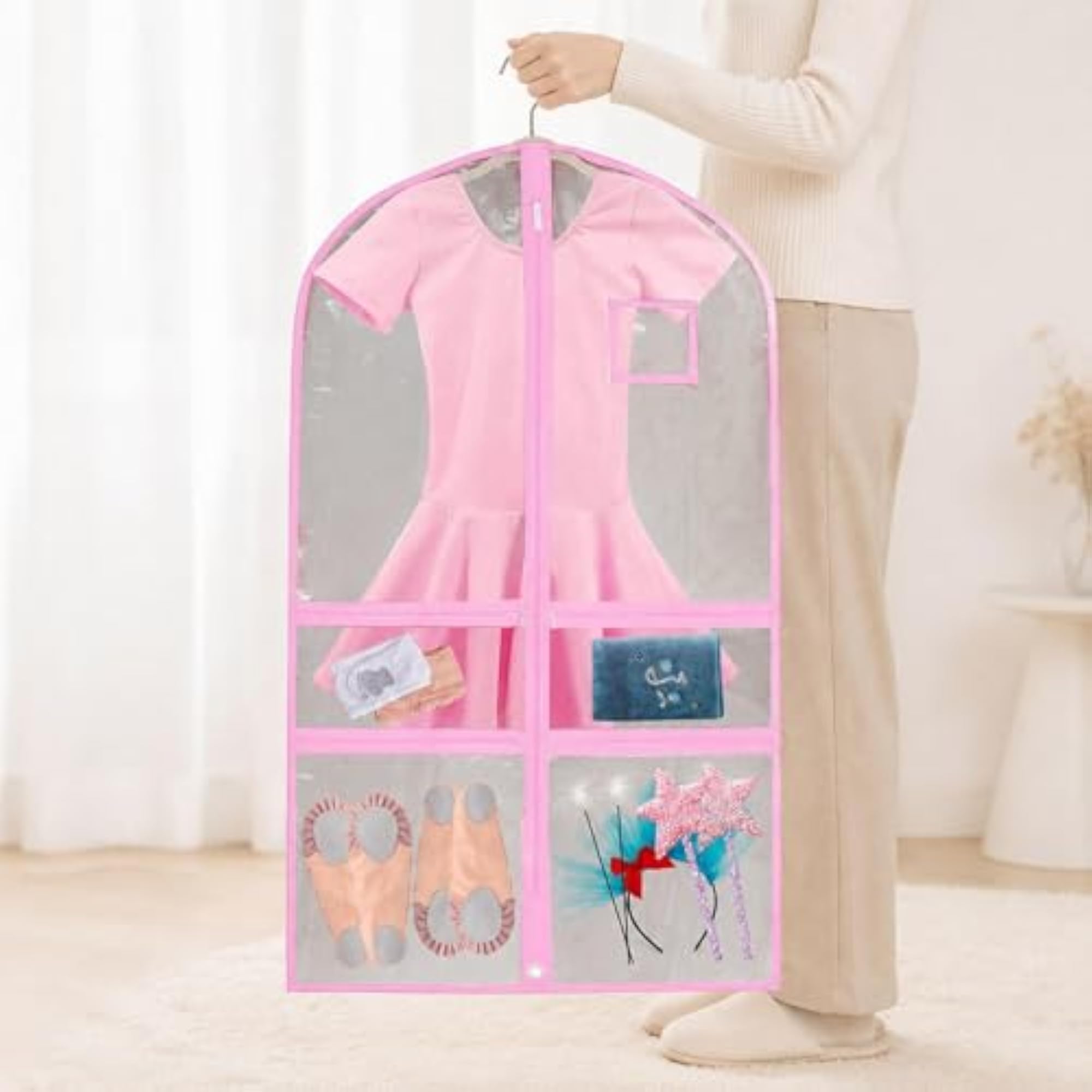 Dance Garment Bag, Clear Clothing Dust Bag for Travel