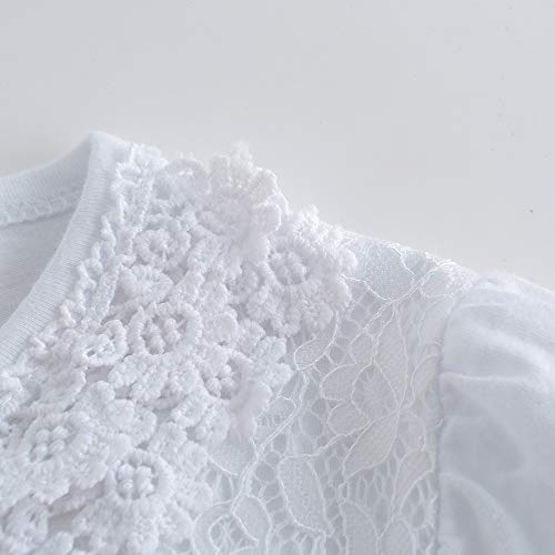 Chenxin Girls Shrug Knit Long/Short Sleeve Lace Bolero Cardigan Shrug (White 1, 4-5T) #TOP3