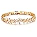OPK Jewelry Gorgeous Cubic Zirconia Bracelet for Women 18k Gold Plated Charm Chain Gold Bracelet