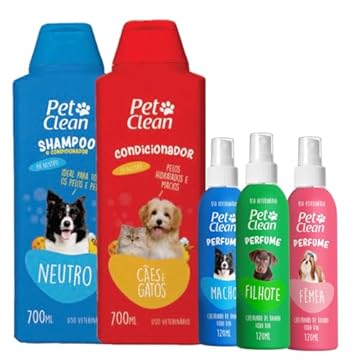 KIT Shampoo + Perfume + Condicionador Pet Clean Cães (MACHO)