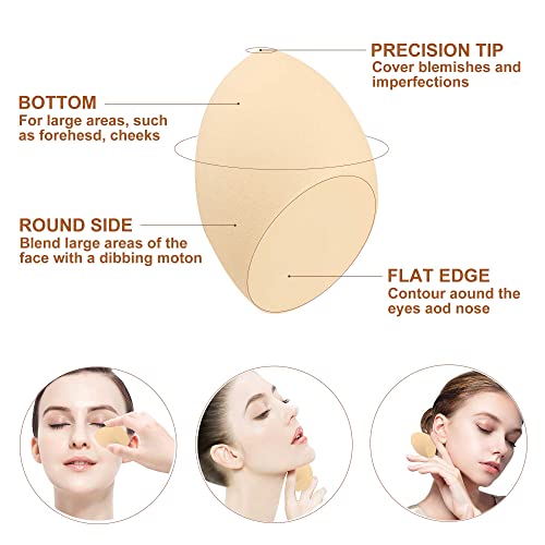 Beautyfactor Dual-Ended Brush Makeup Sponge Foundation Brush For Flawless Liquid, Cream And Powder Application #TOP4